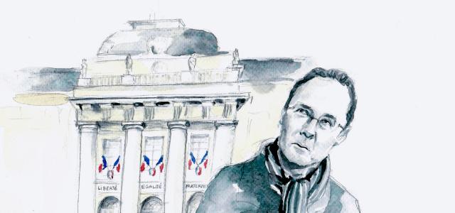 Portrait en aquarelle de Samuel Paty