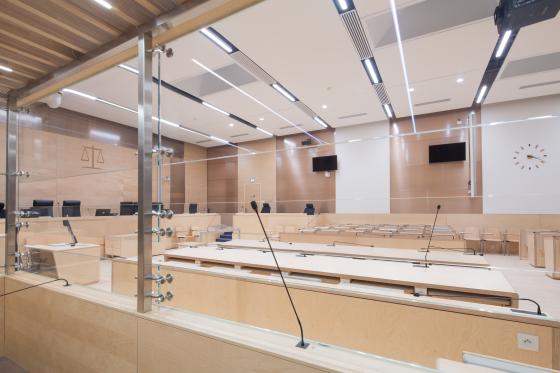 Intérieur de la salle des grands procès du Palais de Justice de Paris