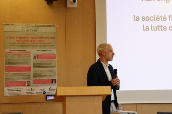Gérôme Truc introduit le colloque consacré au quarantième anniversaire de la loi du 9 septembre 1986 relative à la lutte contre le terrorisme