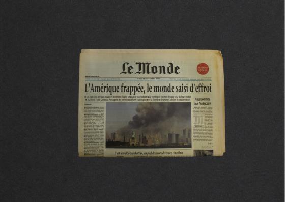 Une du Journal Le Monde au lendemain des attaques du 11 septembre 2011