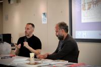 Photo de Lancelot Arzel et Arthur Dénouveaux lors de la journée de formation au collège Saint-Exupéry de Mulhouse