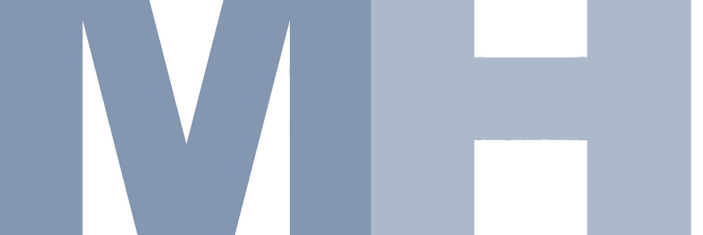 Composition graphique représentant les lettres M et H