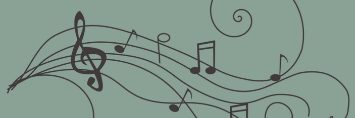 Illustration stylisée de notes de musique sur une partition