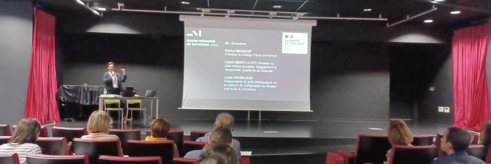 Vue du public lors du séminaire organisé à l'attention des enseignants à Toulouse en mai 2023