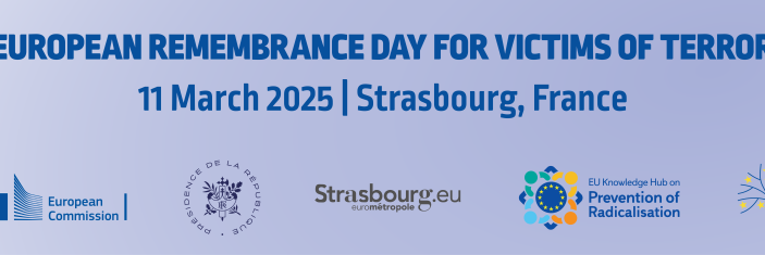 Bandeau officiel de la journée nationale et européenne d'hommage aux victimes du terrorisme le 11 mars 2025