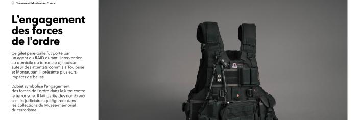 Panneau de l'exposition "Face au terrorisme, une mémoire citoyenne"