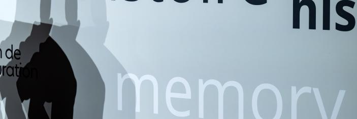 Bâche du séminaire international 2025 "Traces et témoignages : quels récits historiques sur le terrorisme ?