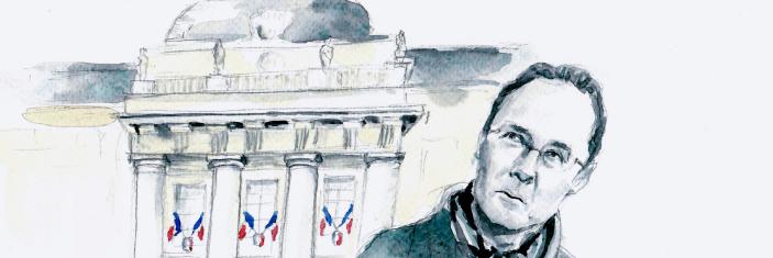 Portrait en aquarelle de Samuel Paty