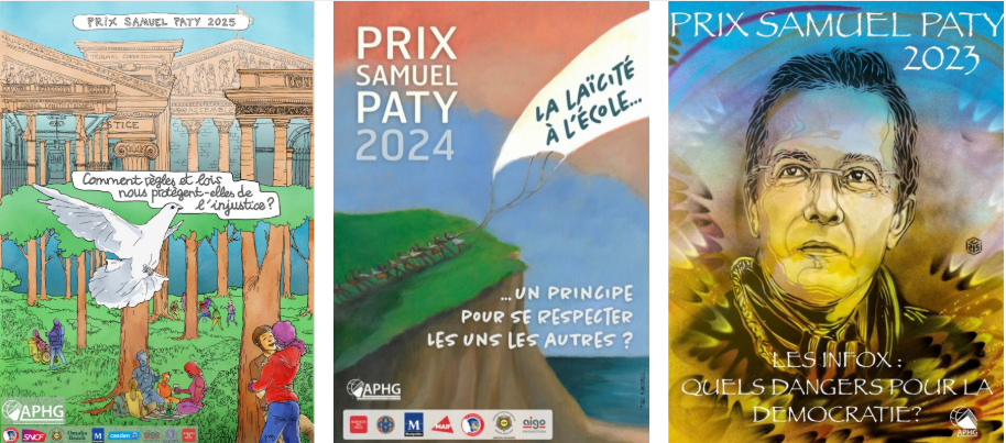 Affiches du prix Samuel Paty (éditions précédentes)