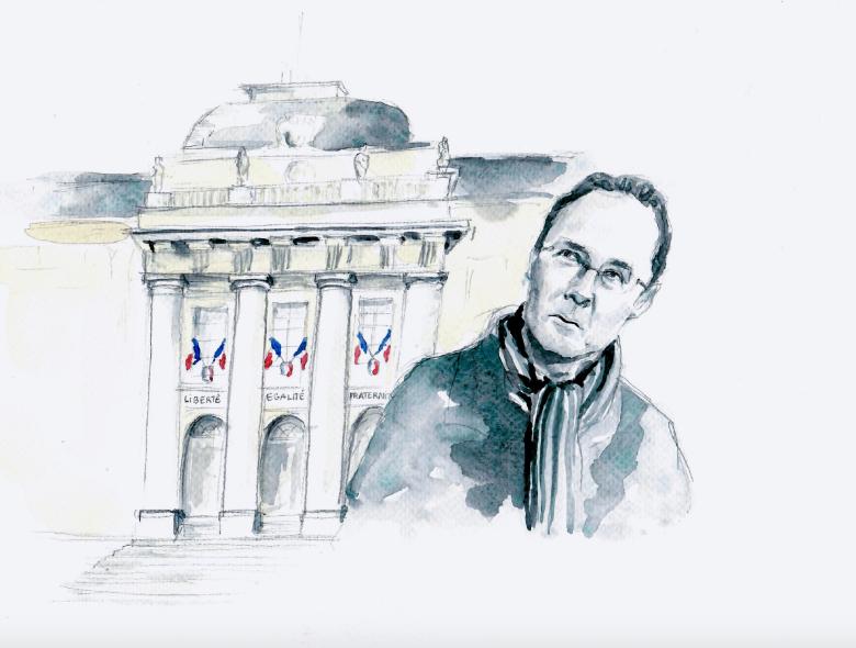 Portrait en aquarelle de Samuel Paty