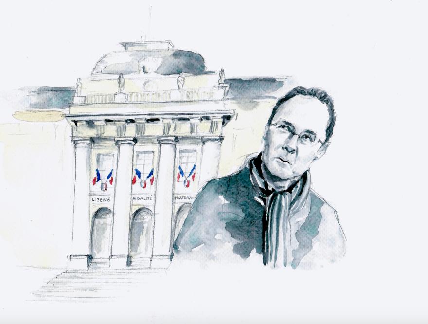 Portrait en aquarelle de Samuel Paty