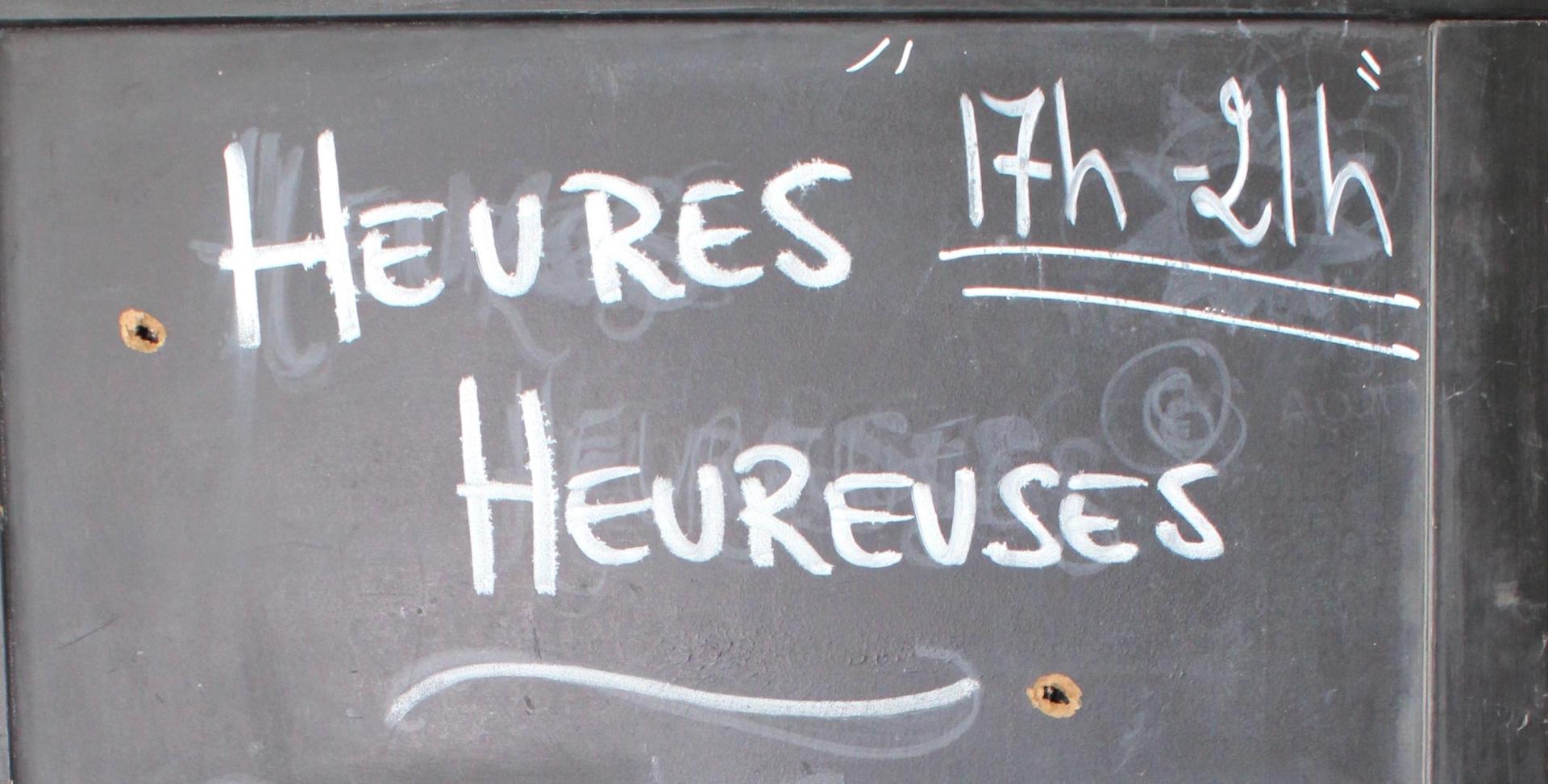 panneau heures heureuses